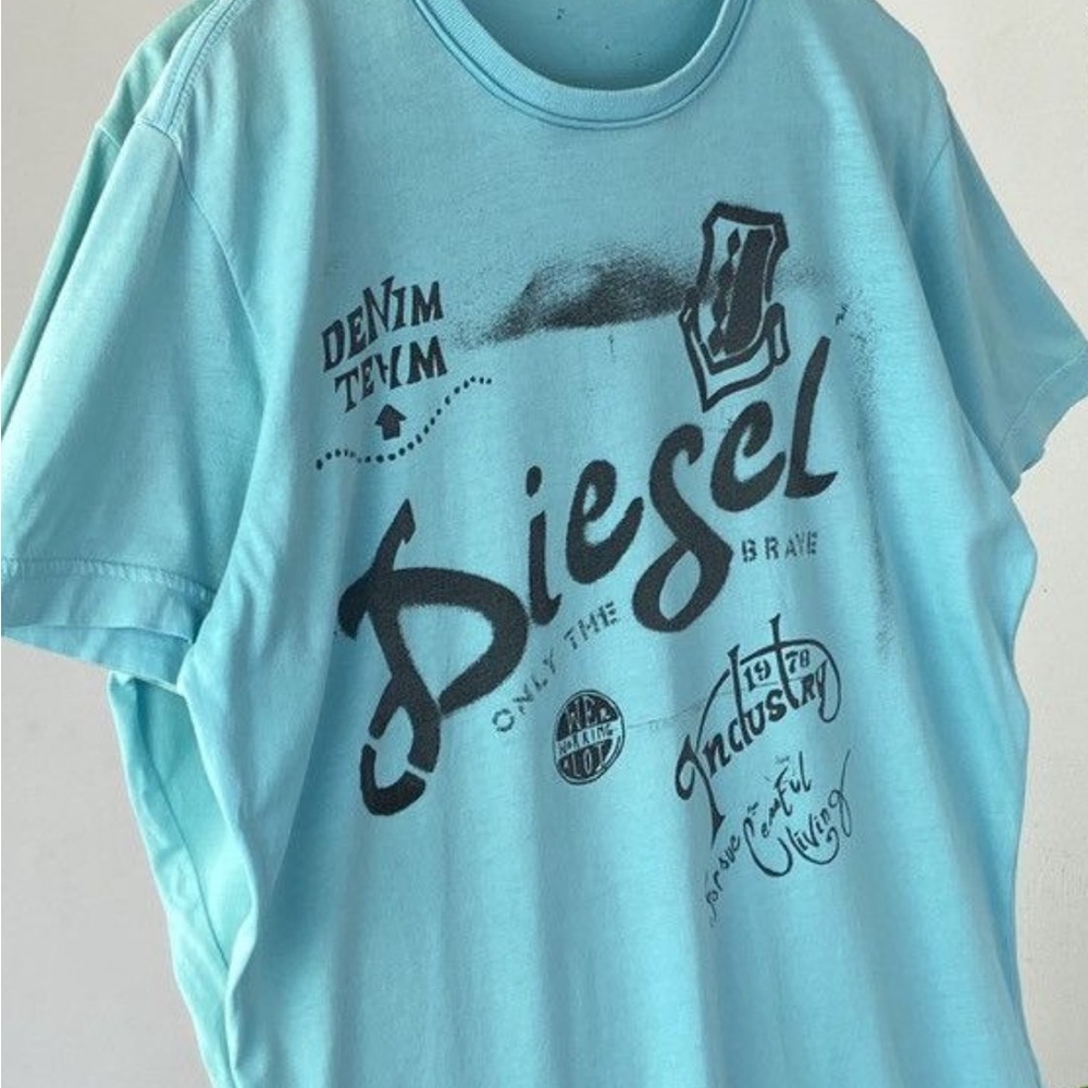 Diesel Aqua Blue Crew Neck Tee